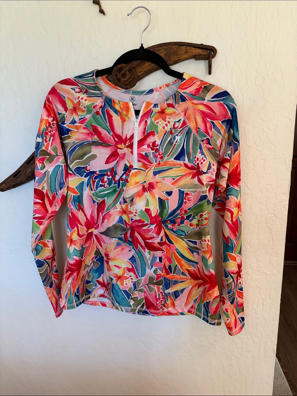 Hurley Bright Floral Multicolor Long-Sleeve Tee UPF 50+